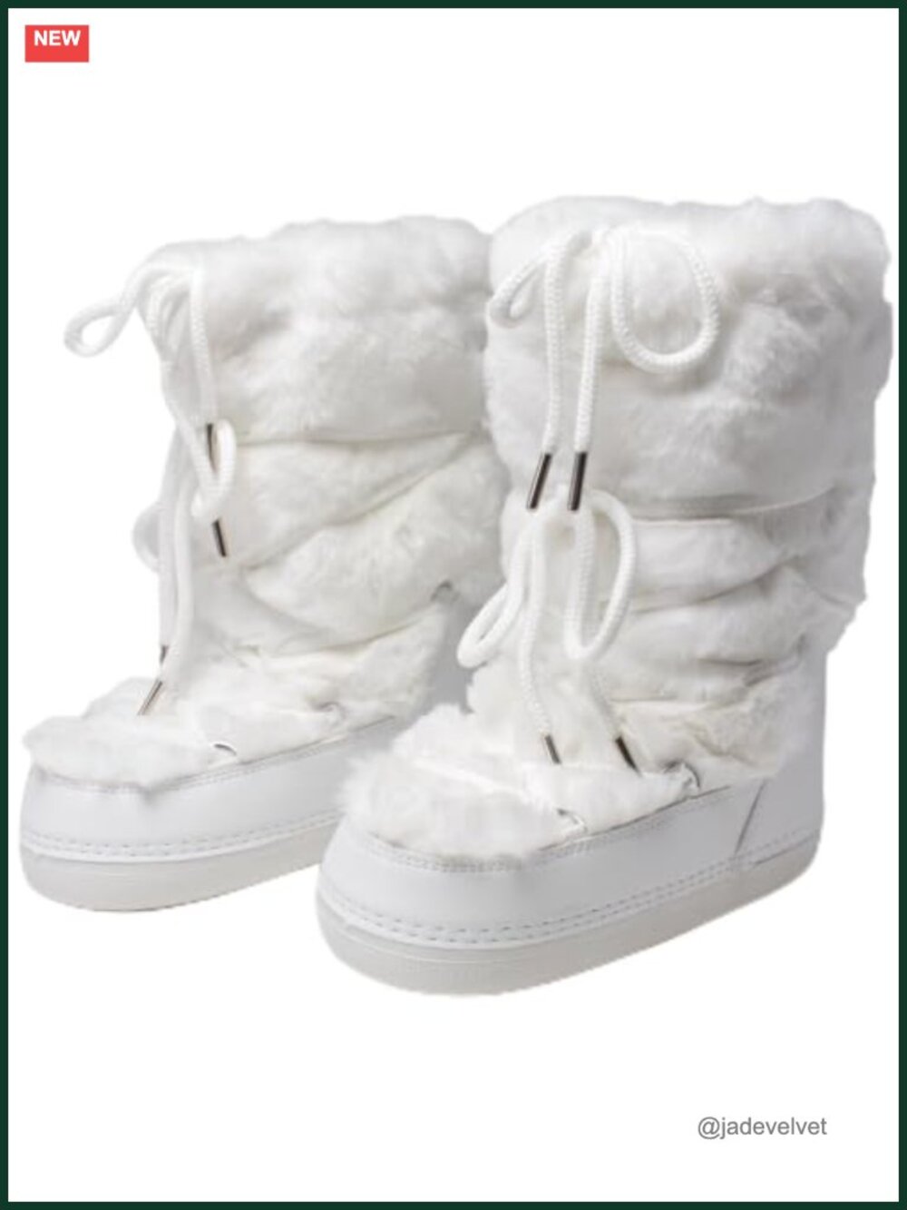 Faux Fur Fuzzy Fluffy Furry Water Resistant Snow Boots Mid-Calf